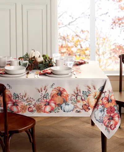 Elrene Botanical Harvest Pumpkin Engineered Tablecloth, 52" X 70" In Multi