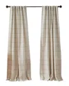 Elrene Brighton Windowpane Plaid Blackout Window Curtain In Sand
