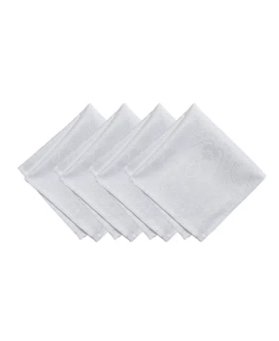 Elrene Caiden Elegance Damask Napkin, Set Of 4 In White