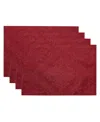 Elrene Caiden Elegance Damask Placemat, Set Of 4 In Red