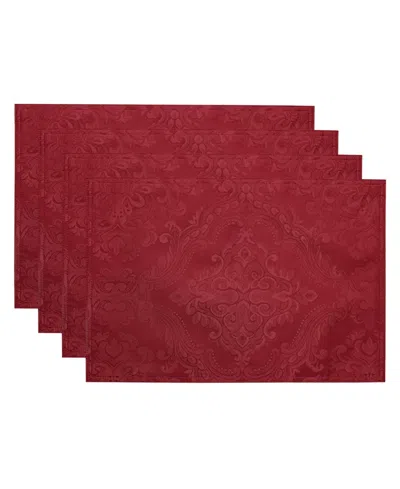 Elrene Caiden Elegance Damask Placemat, Set Of 4 In Red
