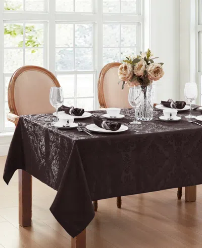 Elrene Caiden Elegance Damask Tablecloth In Black
