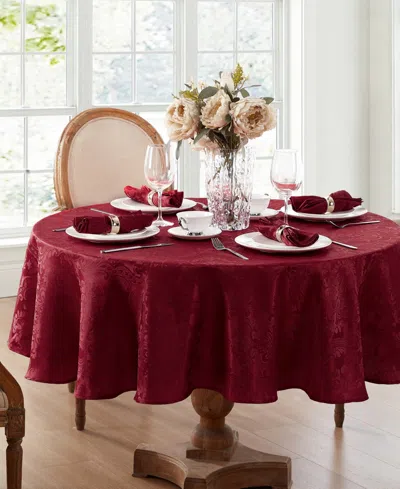 Elrene Caiden Elegance Damask Tablecloth In Cranberry
