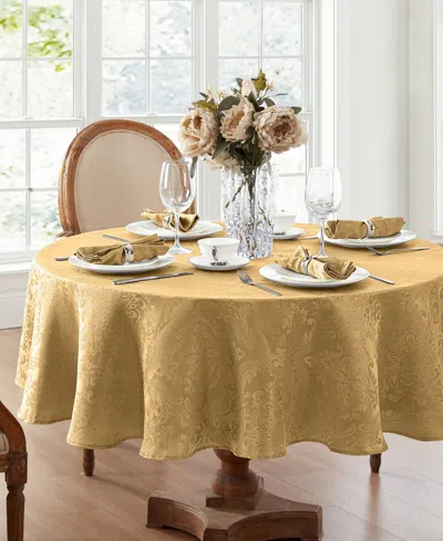 Elrene Caiden Elegance Damask Tablecloth In Gold