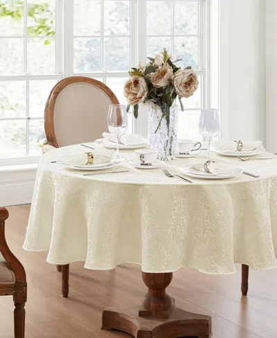 Elrene Caiden Elegance Damask Tablecloth In Ivory