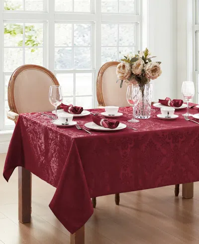 Elrene Caiden Elegance Damask Tablecloth In Red