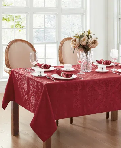 Elrene Caiden Elegance Damask Tablecloth In Red