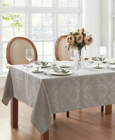 Elrene Caiden Elegance Damask Tablecloth In Silver