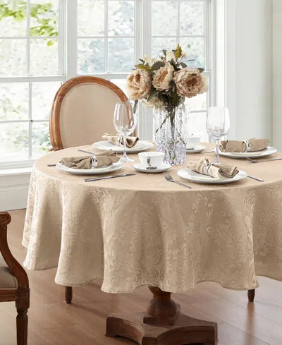 Elrene Caiden Elegance Damask Tablecloth In Taupe