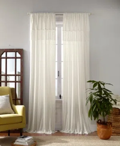 Elrene Calypso 52" X 95" Macrame Tassel Semi-sheer Curtain Panel In Ivory