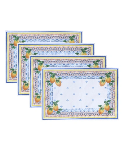 Elrene Capri Lemon Placemat, Set Of 4, 13" X 19" In Multi