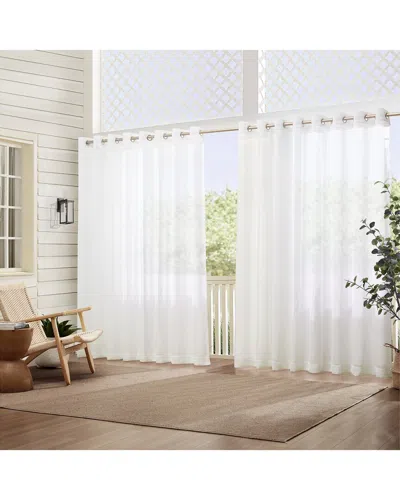 Elrene Carmen Sheer Extra Wide Indoor/outdoor Sheer Window Curtain In White