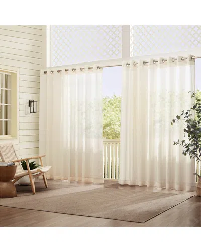 Elrene Carmen Sheer Extra Wide Indoor/outdoor Sheer Window Curtain In White