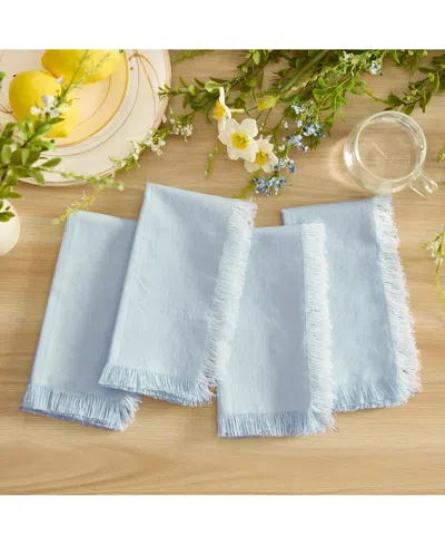 Elrene Chambray Solid Color Fabric Napkin, Set Of 4 In Spring Blue