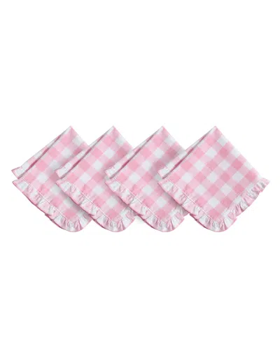 Elrene Charming Gingham Napkins, Set Of 4 In Pink