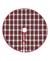 Elrene Christmas Classic Holiday Plaid Cotton Tree Round Skirt, 48" In Red