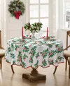 Elrene Classic Holly Scallop Border Round Tablecloth, 70" In Multi