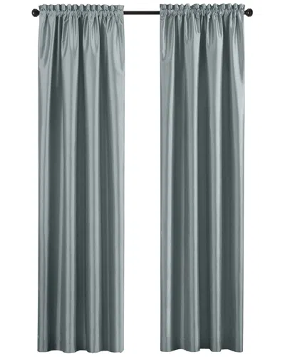 Elrene Colette Faux Silk Blackout Window Curtain In Gray