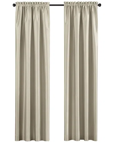 Elrene Colette Faux Silk Blackout Window Curtain In White