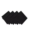 Elrene Continental Solid Texture Water And Stain Resistant Napkins 17 X 17, Set/4 In Black