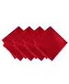 Elrene Continental Solid Texture Water And Stain Resistant Napkins 17 X 17, Set/4 In Red