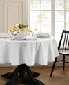 Elrene Continental Solid Texture Water And Stain Resistant Round Tablecloth, 90" In White