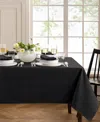 Elrene Continental Solid Texture Water And Stain Resistant Tablecloth, 60" X 144" In Black