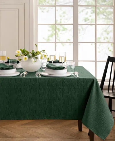 Elrene Continental Solid Texture Water And Stain Resistant Tablecloth, 60" X 84" In Green