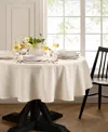 Elrene Continental Solid Texture Water And Stain Resistant Tablecloth, 60" X 84" Oval In White