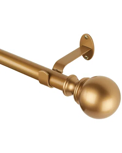 Elrene Cordelia Single Curtain Rod With Globe Ball Finial In Gold