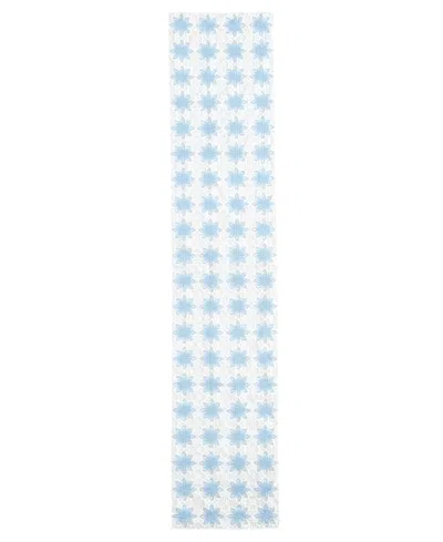 Elrene Crochet Floral Table Runner, 14" X 70" In Blue