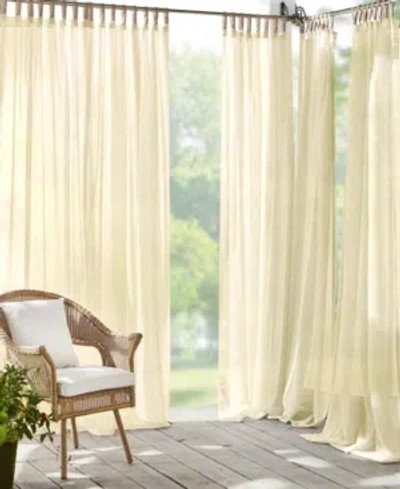 Elrene Darien Sheer 52" X 108" Indoor/outdoor Tab Top Curtain Panel In Natural