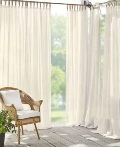 Elrene Darien Sheer 52" X 84" Indoor/outdoor Tab Top Curtain Panel In Ivory