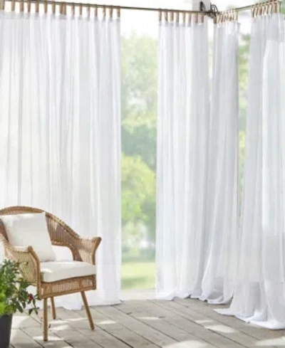 Elrene Darien Sheer 52" X 84" Indoor/outdoor Tab Top Curtain Panel In White