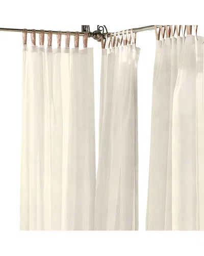 Elrene Darien Solid Indoor/outdoor Sheer Adhesive Loop Tab Top Window Curtain  Panel In White