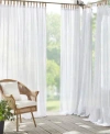 Elrene Darien Solid Indoor/outdoor Sheer Adhesive Loop Tab Top Window Curtain Panel In White