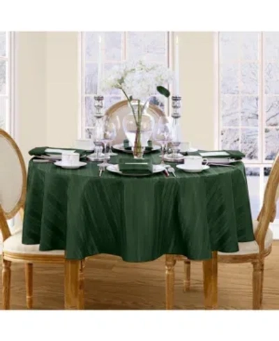 Elrene Denley Stripe Round Tablecloth, 70" In Hunter