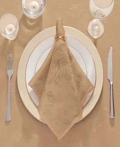 ELRENE ELEGANT WOVEN LEAVES JACQUARD DAMASK NAPKIN, SET OF 8