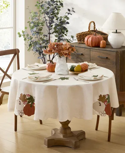 Elrene Fall Feels Cutwork Fabric Tablecloth, 70" Round In Multi