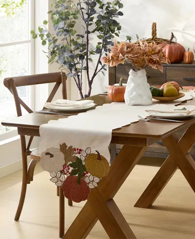Elrene Fall Feels Cutwork Pumpkin Runner, 14" X 72" In Multi
