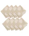 Elrene Falling Leaves Jacquard Cotton Napkins, Set Of 8 In Brown