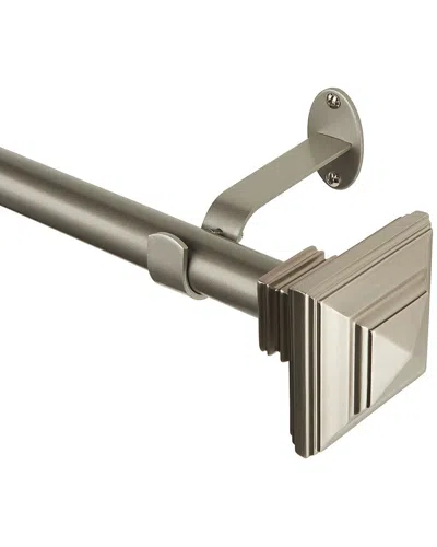Elrene Florence Single Curtain Rod With Stacked Square Finial