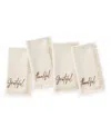 Elrene Fringed Harvest Sentiment Cotton Napkins, Set Of 4 In Nude