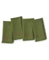 Elrene Fringed Harvest Sentiment Cotton Napkins, Set Of 4 In Green