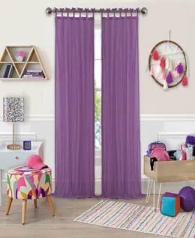 Elrene Greta 50" X 95" Crushed Sheer Curtain Panel In Purple
