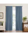 Elrene Harrow Solid Texture Blackout Window Curtain Panel In Blue