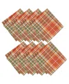 Elrene Hawley Plaid Harvest Cotton Napkins 17" X 17", Set Of 8 In Multi