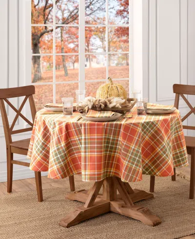 Elrene Hawley Plaid Harvest Cotton Oval Tablecloth, 60" X 84" Oval In Multi