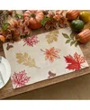 Elrene Hillsborough Embroidered Leaf Placemat, 13" X 19" In Neutral