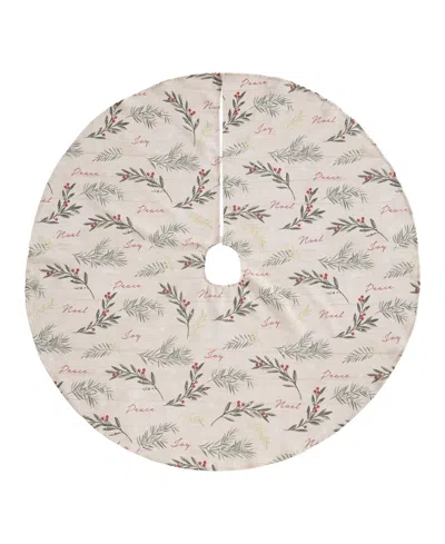 Elrene Holiday Tree Trimmings Tree Skirt, 48" X 48" In Ivory